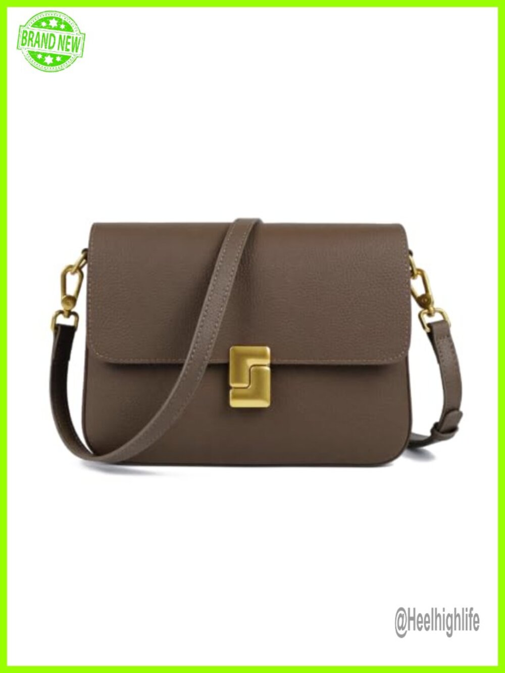 Genuine Leather Crossbody Bag Satchel with 2 Straps